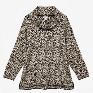 Calvin Klein Longline Leopard Sweater XL — Mob Wife Style Cozy Glam